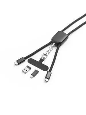 ZEWAIL. Lanière avec support pour smartphone inclus, câble USB-C et divers adaptateurs en ABS recyclé et TPE recyclé