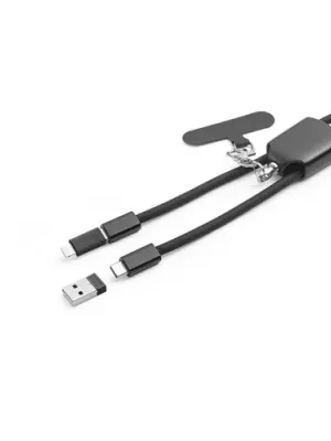 ZEWAIL. Lanière avec support pour smartphone inclus, câble USB-C et divers adaptateurs en ABS recyclé et TPE recyclé