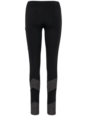 Padel ladies’ two-tone leggings – Black / Dark Grey Heather