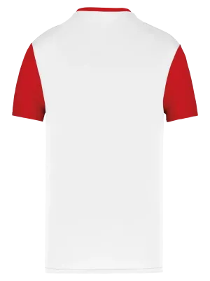 Kids’ short-sleeved two-tone multisport jersey – White / Sporty Red