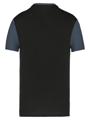 Unisex short-sleeved two-tone multisport jersey – Black / sporty grey