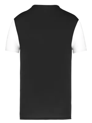 Unisex short-sleeved two-tone multisport jersey – Black / White