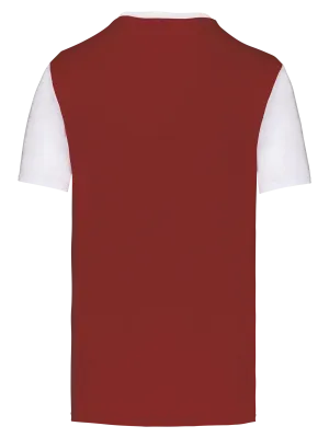 Unisex short-sleeved two-tone multisport jersey – Garnet / White