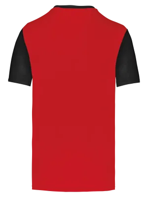 Unisex short-sleeved two-tone multisport jersey – Sporty Red / Black