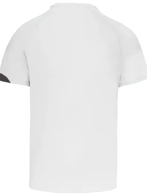 Kids’ short-sleeved multisport jersey – White / Black / Storm Grey
