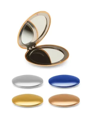 KAYLA. Miroir rond double face en aluminium avec fermeture magnétique