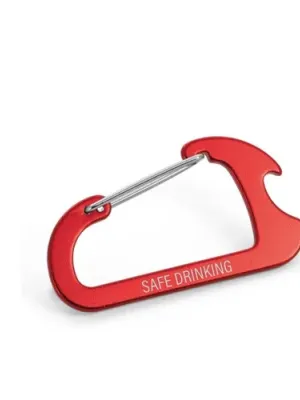 CLOSE. Mousqueton avec décapsuleur en aluminium