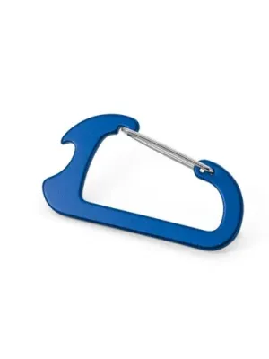 CLOSE. Mousqueton avec décapsuleur en aluminium – Bleu royal