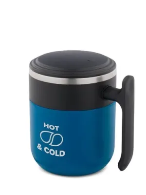 MALDINI. Mug de voyage avec paroi intérieure en acier inoxydable et finition mate, 400 mL