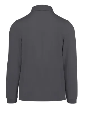 MY POLO 180 men's long-sleeved polo shirt – Dark Grey