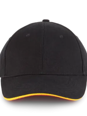 Orlando - gorra de 6 paneles – Black / Yellow / Red