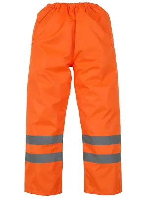 Hi-vis Soft Flex breathable rain trousers – Hi Vis Orange