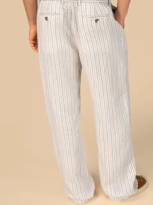 Men's Striped Linen Trousers