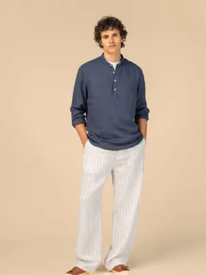 Men's Striped Linen Trousers