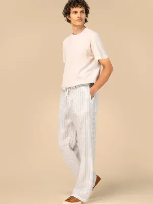Men's Striped Linen Trousers