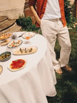 Men's Striped Linen Trousers