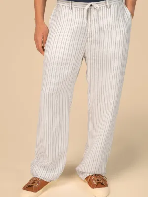 Men's Striped Linen Trousers