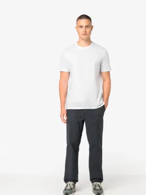 Eco-friendly men's washed effect utility trousers