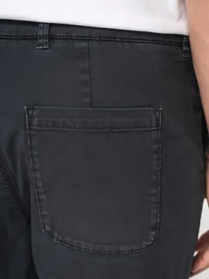 Eco-friendly men's washed effect utility trousers