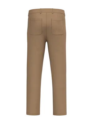 Eco-friendly men's washed effect utility trousers – Washed Dark Camel