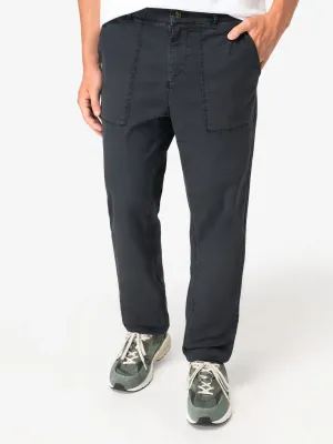 Eco-friendly men's washed effect utility trousers