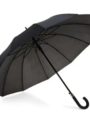 GUIL. 12 rib umbrella in 190T polyester with automatic opening – Noir