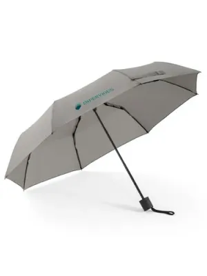 AIDEN. Paraguas de 21" de poliéster reciclado (100 % rPET) pongee 190T, plegable en 3 secciones