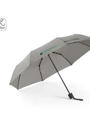AIDEN. Paraguas de 21" de poliéster reciclado (100 % rPET) pongee 190T, plegable en 3 secciones
