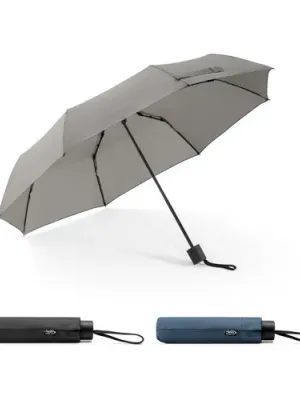 AIDEN. Paraguas de 21" de poliéster reciclado (100 % rPET) pongee 190T, plegable en 3 secciones