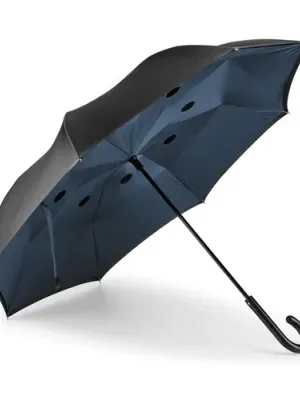 ANGELA. Parapluie réversible en pongee 190T – Bleu