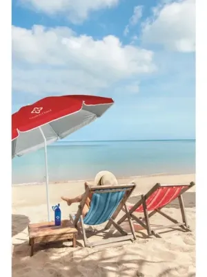 PARANA. Parasol inclinable 210T avec doublure argentée