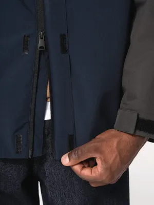 Parka 3-en-1 imperméable à capuche bicolore unisexe