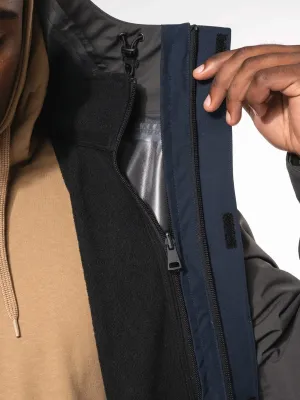 Parka 3-en-1 imperméable à capuche bicolore unisexe