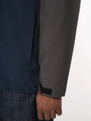 Parka 3-en-1 imperméable à capuche bicolore unisexe