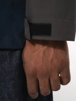 Parka 3-en-1 imperméable à capuche bicolore unisexe