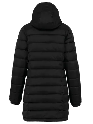 Ladies' lightweight hooded padded parka – Black