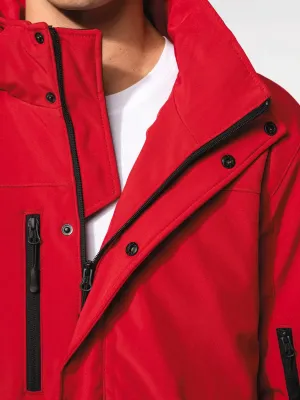 Parka softshell forrada con capucha de hombre