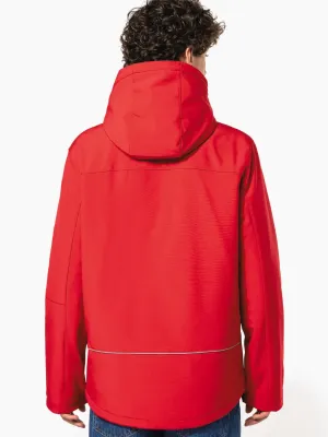 Parka softshell forrada con capucha de hombre
