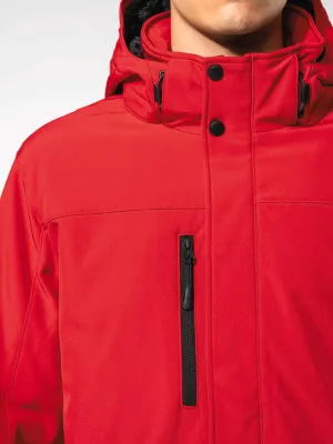 Parka softshell forrada con capucha de hombre