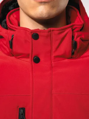 Parka softshell forrada con capucha de hombre