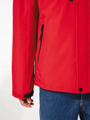 Parka softshell forrada con capucha de hombre