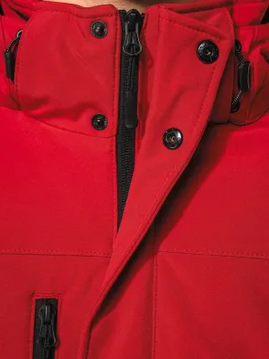 Parka softshell forrada con capucha de hombre