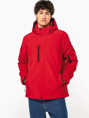 Parka softshell forrada con capucha de hombre