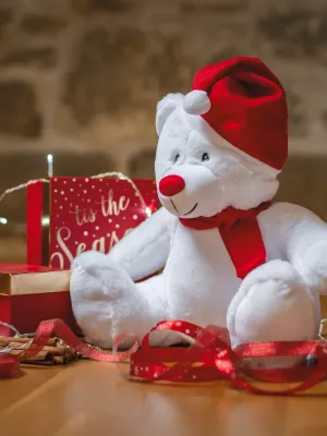 Peluche zippée ours de Noël