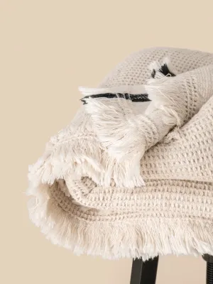 Plaid nid d'abeille – Pampa Beige
