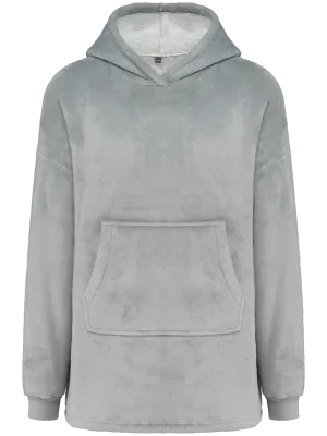 Plaid poncho unisexe – Snow Grey
