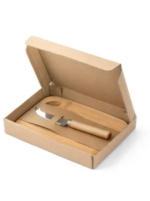 CAPPERO. Planche et couteaux à fromage – Naturel
