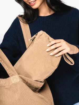 Pochette écoresponsable délavée en velours côtelé