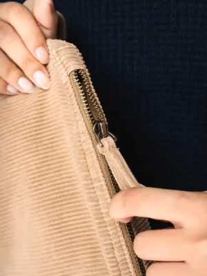 Pochette écoresponsable délavée en velours côtelé