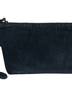 Pochette écoresponsable délavée en velours côtelé – Washed Navy Blue